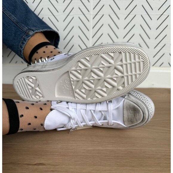 ⭐Rare Converse Chuck 70 Stud Low Edge 9 Womens Shoes Sneakers White Punk A07208C - Picture 6 of 13